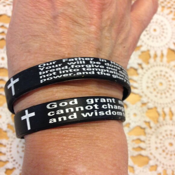 The Lord's Prayer and The Serenity Prayer, Silicone Bracelets - Picture 2 of 4